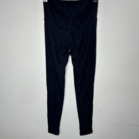 Mono B Black Polka Dot Textured Stars Legging Yoga Pants Small - Picture 6 of 12